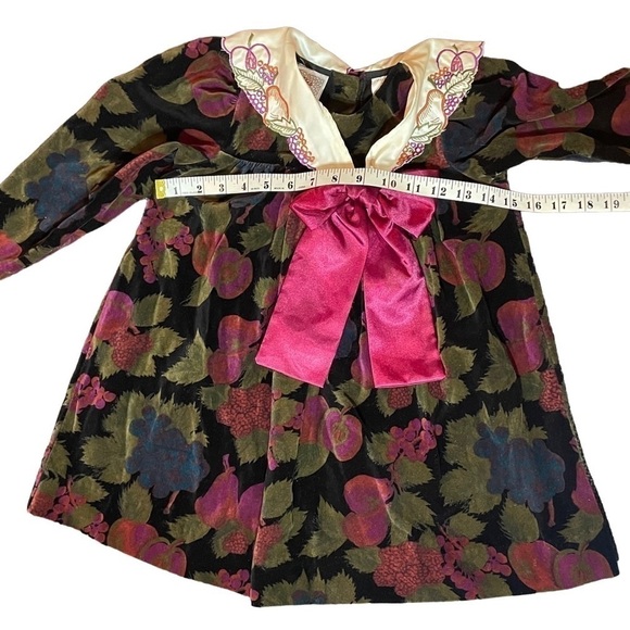 Pebbles & Stones Vintage Velvet Floral Dress Size 4 - Picture 7 of 7